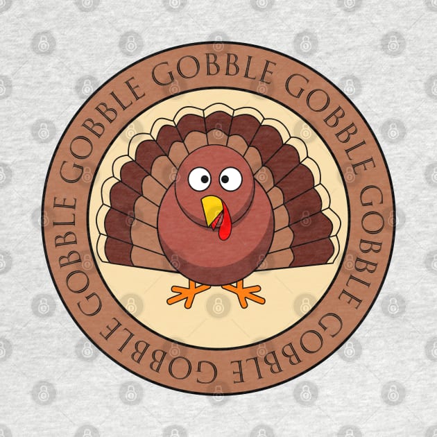 Gobble Gobble Happy Thanksgiving Funny Turkey T-shirt by Felipe G Studio